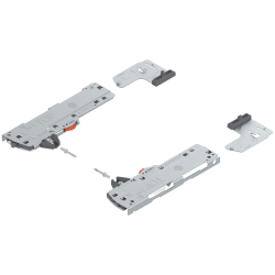 set (Unitate TIP-ON BLUMOTION + Declanşator + Adaptor), pentru LEGRABOX, pentru MOVENTO, Tip L1, NL=350-600 mm, Greutate totală a extragerii=0-20 kg, dreapta+stânga, R7035 gri deschis
