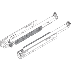 MOVENTO BLUMOTION int./potrivit pentru TOB/potrivit pentru SERVO-DRIVE, Extragere totală, Glisare, 40 kg, NL=380 mm, pt cuplaj, stânga/dreapta, zincat