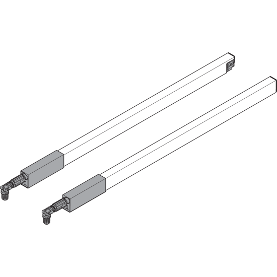 TANDEMBOX Lonjeron (sus), pentru Extragere cu front înalt, NL=350 mm, dreapta+stânga, pentru TANDEMBOX antaro, pentru , R9006 gri aluminiu