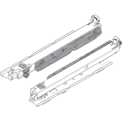 MOVENTO BLUMOTION int./potrivit pentru TOB/potrivit pentru SERVO-DRIVE, Extragere totală, Glisare, 40 kg, NL=400 mm, pt cuplaj, Montare fund corp, stânga/dreapta, zincat