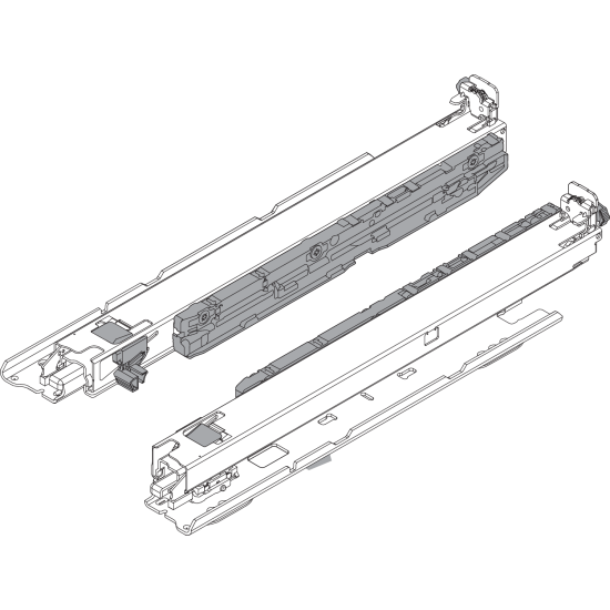 MOVENTO BLUMOTION int./potrivit pentru TOB/potrivit pentru SERVO-DRIVE, Extragere totală, Glisare, 40 kg, NL=400 mm, pt cuplaj, Montare fund corp, stânga/dreapta, zincat