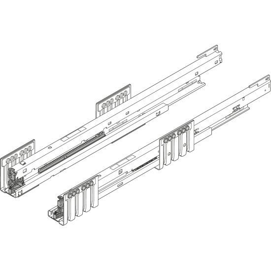 Şină de corp MERIVOBOX, 40 kg, NL=450 mm, dreapta+stânga, zincat