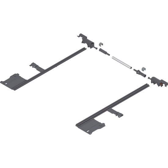 MOVENTO Mecanism de stabilizare laterală, NL=400 mm, KB=1400 mm, Extensie totală, pentru debitat, R7037 gri închis