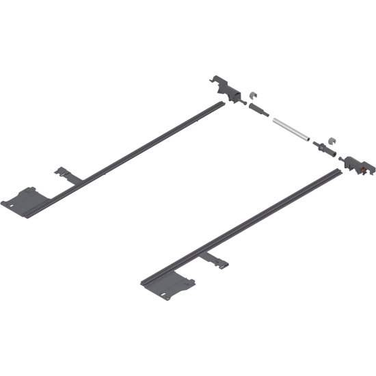 MOVENTO Mecanism de stabilizare laterală, NL=600 mm, KB=1400 mm, Extensie totală, pentru debitat, R7037 gri închis