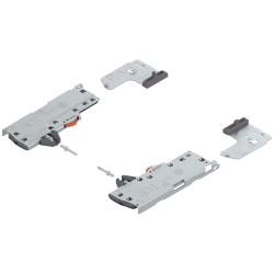 set (Unitate TIP-ON BLUMOTION + Declanşator + Adaptor), pentru LEGRABOX, pentru MOVENTO, Tip S0, NL=270-320 mm, Greutate totală a extragerii=0-10 kg, dreapta+stânga, alb