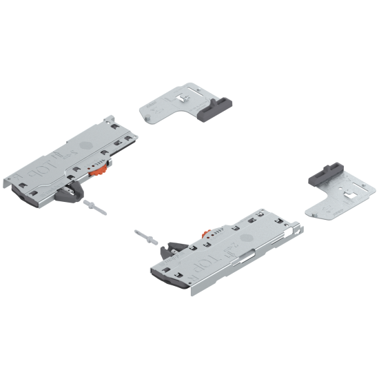set (Unitate TIP-ON BLUMOTION + Declanşator + Adaptor), pentru LEGRABOX, pentru MOVENTO, Tip S0, NL=270-320 mm, Greutate totală a extragerii=0-10 kg, dreapta+stânga, alb