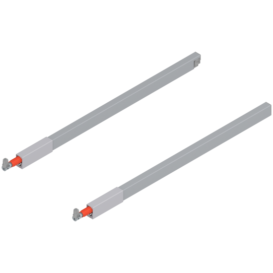 TANDEMBOX Lonjeron (sus), pentru Extragere cu front înalt, NL=500 mm, dreapta+stânga, pentru TANDEMBOX antaro, R9006 gri aluminiu