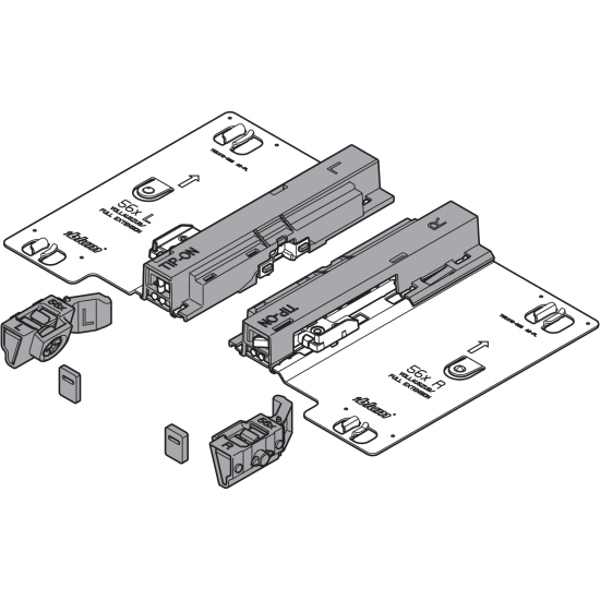 Set TIP-ON pt TANDEM plus extensie totală 56xH/F, dreapta+stânga, negru