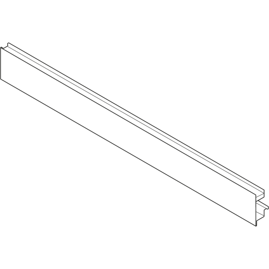 LEGRABOX Front din aluminiu, Cu canelură pentru elementul de inserţie, pentru Extragere interioară, KB=1200 mm, pentru debitat, gri-orion mat