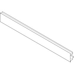 LEGRABOX Front din aluminiu, Cu canelură pentru elementul de inserţie, pentru Extragere interioară, KB=1200 mm, pentru debitat, alb-mătase mat