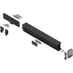 Uşă dublă, Prelungitor şină pentru mecanismul de glisare set, Lungime: 542 mm, pentru lăţime interioară de corp în aplicaţie: 600 mm, stânga, negru