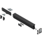 Uşă dublă, Prelungitor şină pentru mecanismul de glisare set, Lungime: 542 mm, pentru lăţime interioară de corp în aplicaţie: 600 mm, stânga, negru