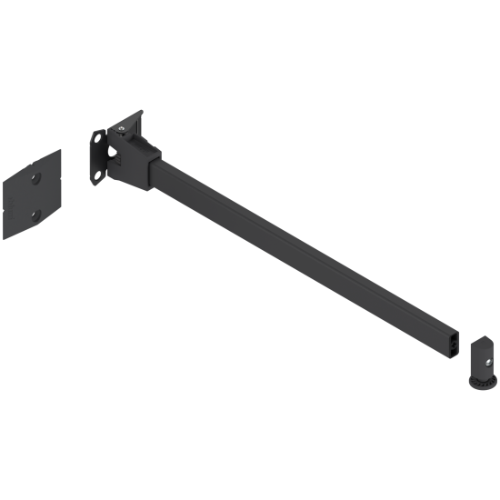 Uşă dublă, Reazem uşă spre interior set, Lungime de sprijin: 350 mm, negru
