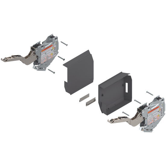 Uşă pivotantă mică AVENTOS HK-S, Mecanism de ridicare (set), LF=220-500 (la 2 buc.), prin înşurubare, gri-închis/inox-g.