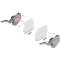 Uşă pivotantă mică AVENTOS HK-S, Mecanism de ridicare (set), LF=220-500 (la 2 buc.), prin înşurubare, pentru TIP-ON, alb-mătase/inox-g.
