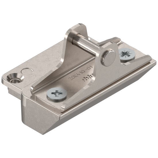 AVENTOS HK-XS, sistem de ridicare pentru uşă pivotantă, Cuplaj de front pentru rame înguste de aluminiu, prin şuruburi, nichelat