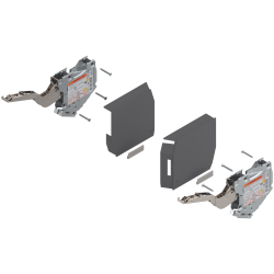 Uşă pivotantă mică AVENTOS HK-S, Mecanism de ridicare (set), LF=400-1000 (la 2 buc.), prin înşurubare, gri-închis/inox-g.