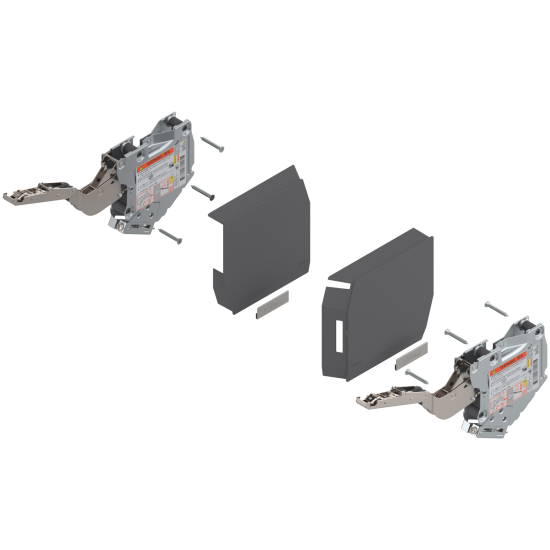 Uşă pivotantă mică AVENTOS HK-S, Mecanism de ridicare (set), LF=400-1000 (la 2 buc.), prin înşurubare, gri-închis/inox-g.