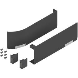Set capace de acoperire AVENTOS HF/HS/HL top (incl. Comutator declanşare cu montare în cant, inclus), dreapta+stânga, pentru SERVO-DRIVE, gri-închis/inox-g.