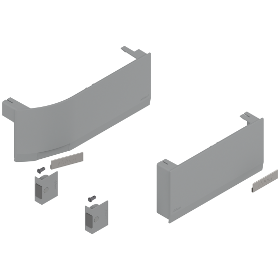 Sisteme de ridicare AVENTOS HK top, Capac de acoperire pentru mecanismul de ridicare (incl. Comutator declanşare cu montare în cant, inclus), dreapta+stânga, pentru SERVO-DRIVE, gri-deschis/inox-g.