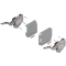 Uşă pivotantă mică AVENTOS HK-S, Mecanism de ridicare (set), LF=220-500 (la 2 buc.), prin înşurubare, pentru TIP-ON, gri-deschis/inox-g.