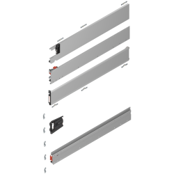 Uşă dublă, Şină de glisare tip pocket set, NL=750 mm, stânga, E6/Ev1 natur
