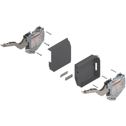 Uşă pivotantă mică AVENTOS HK-S, Mecanism de ridicare (set), LF=400-1000 (la 2 buc.), prin înşurubare, pentru TIP-ON, gri-închis/inox-g.