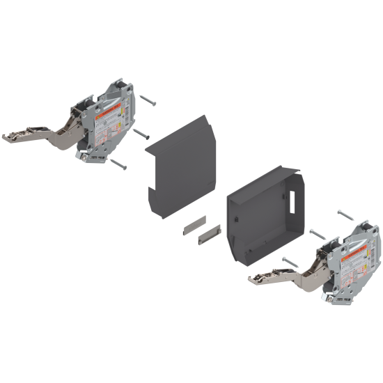 Uşă pivotantă mică AVENTOS HK-S, Mecanism de ridicare (set), LF=400-1000 (la 2 buc.), prin înşurubare, pentru TIP-ON, gri-închis/inox-g.