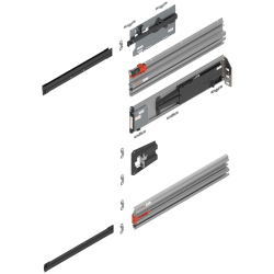 REVEGO uno, Şină de glisare tip pocket set, NL=450 mm, dreapta, E6/Ev1 natur