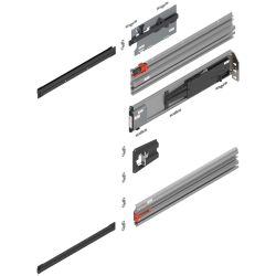 REVEGO uno, Şină de glisare tip pocket set, NL=500 mm, dreapta, E6/Ev1 natur
