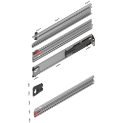 Uşă dublă, Şină de glisare tip pocket set, NL=750 mm, dreapta, E6/Ev1 natur