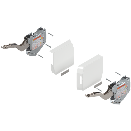 Uşă pivotantă mică AVENTOS HK-S, Mecanism de ridicare (set), LF=400-1000 (la 2 buc.), prin înşurubare, alb-mătase/inox-g.