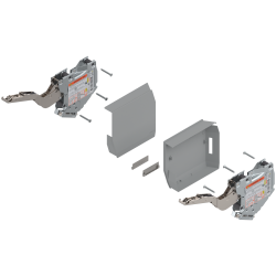 Uşă pivotantă mică AVENTOS HK-S, Mecanism de ridicare (set), LF=400-1000 (la 2 buc.), prin înşurubare, pentru TIP-ON, gri-deschis/inox-g.