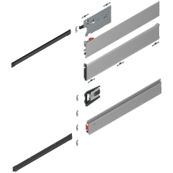 REVEGO uno, Şină de glisare tip pocket set, NL=600 mm, stânga, E6/Ev1 natur
