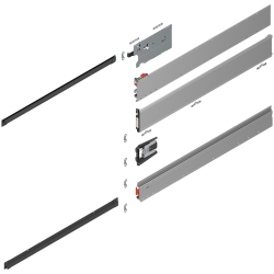 REVEGO uno, Şină de glisare tip pocket set, NL=800 mm, stânga, E6/Ev1 natur