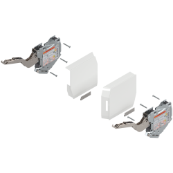 Uşă pivotantă mică AVENTOS HK-S, Mecanism de ridicare (set), LF=400-1000 (la 2 buc.), prin înşurubare, pentru TIP-ON, alb-mătase/inox-g.