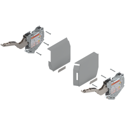 Uşă pivotantă mică AVENTOS HK-S, Mecanism de ridicare (set), LF=220-500 (la 2 buc.), prin înşurubare, gri-deschis/inox-g.