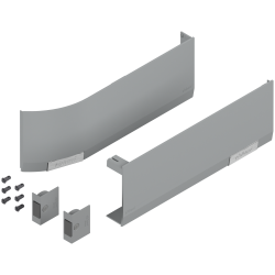 Set capace de acoperire AVENTOS HF/HS/HL top (incl. Comutator declanşare cu montare în cant, inclus), dreapta+stânga, pentru SERVO-DRIVE, gri-deschis/inox-g.