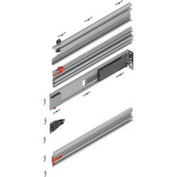 Uşă dublă, Şină de glisare tip pocket set, NL=675 mm, dreapta, E6/Ev1 natur