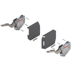 Uşă pivotantă mică AVENTOS HK-S, Mecanism de ridicare (set), LF=960-2215 (la 2 buc.), prin înşurubare, pentru TIP-ON, gri-închis/inox-g.