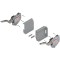 Uşă pivotantă mică AVENTOS HK-S, Mecanism de ridicare (set), LF=960-2215 (la 2 buc.), prin înşurubare, gri-deschis/inox-g.