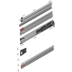 Uşă dublă, Şină de glisare tip pocket set, NL=675 mm, dreapta, E6/Ev1 natur