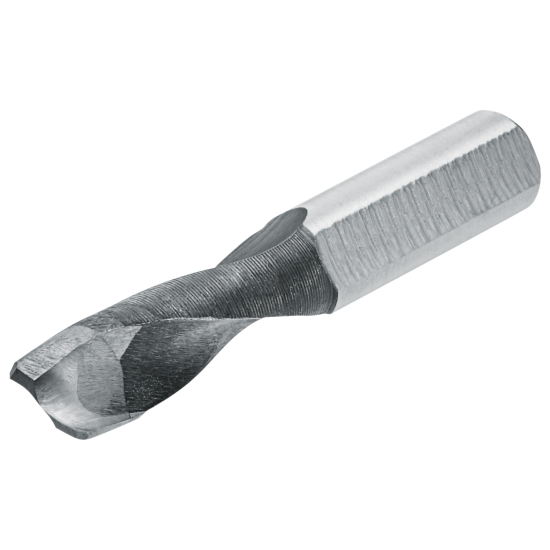 Burghiu special pentru materiale minerale / placă HPL (front subţire), Ø 10 mm, dreapta, L=57 mm, fără vârf de centrare, negru lustruit