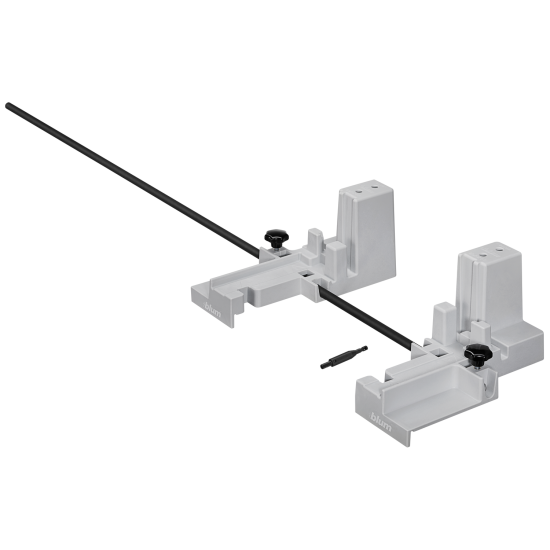 Aparat montaj BOXFIX E-T, aparat de masă, pentru grosime poliţă 16 mm, pentru TANDEMBOX, manual, Mod de montare: Şuruburi, KB de la 250 până la 1200 mm, gri