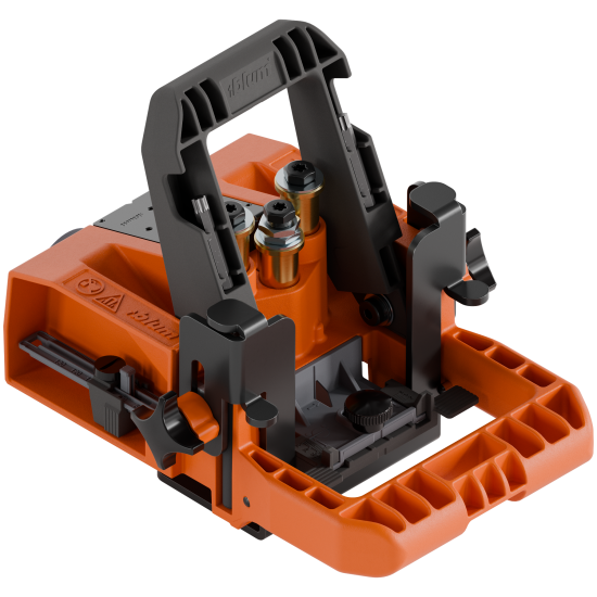 ECODRILL, Găurire verticală, cu opritoare laterale 80 - 130 mm, Racord de aspirație 30 - 42/44 - 46 mm, Distanță margini gaură de oală 2 - 8 mm, portocaliu