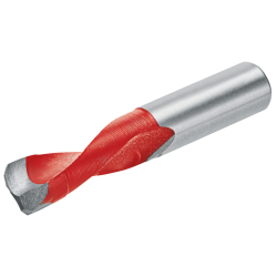 Burghiu special pentru materiale minerale / placă HPL (front subţire), Ø 10 mm, stânga, L=57 mm, fără vârf de centrare, roşu