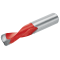 Burghiu special pentru materiale minerale / placă HPL (front subţire), Ø 10 mm, stânga, L=57 mm, fără vârf de centrare, roşu