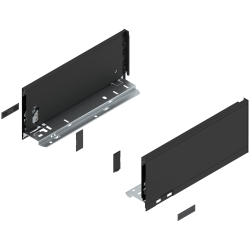 Laterală de sertar LEGRABOX, Înălţime K (128.5 mm), NL=300 mm, dreapta+stânga, pentru LEGRABOX pure, negru-carbon mat