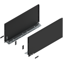 Laterală de sertar LEGRABOX, Înălţime F (241 mm), NL=500 mm, dreapta+stânga, pentru LEGRABOX pure, negru-carbon mat