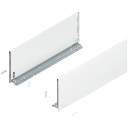 Laterală de sertar LEGRABOX, Înălţime F (241 mm), NL=600 mm, dreapta+stânga, pentru LEGRABOX pure, alb-mătase mat